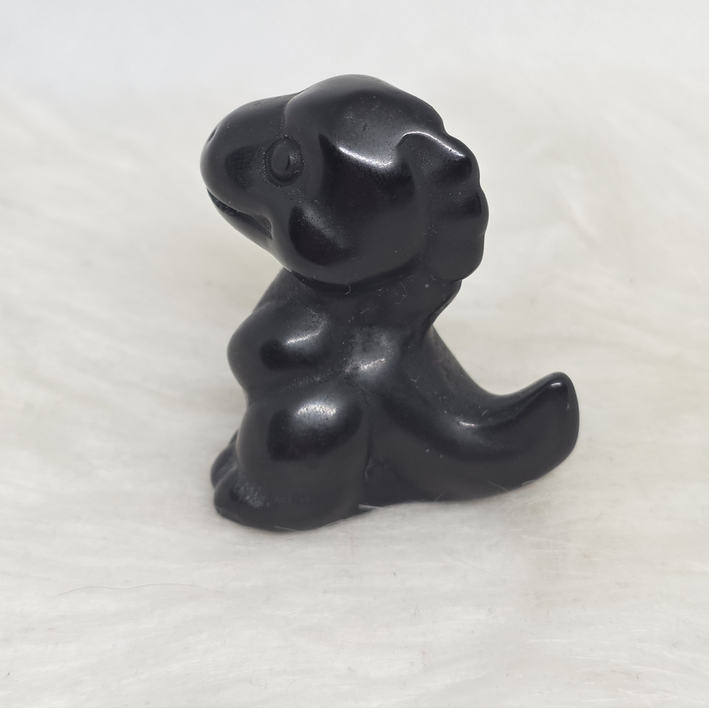 Black Obsidian Dinosaur Crystal Carving 🦖🖤 - Picture 3 of 5